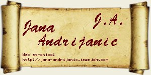 Jana Andrijanić vizit kartica